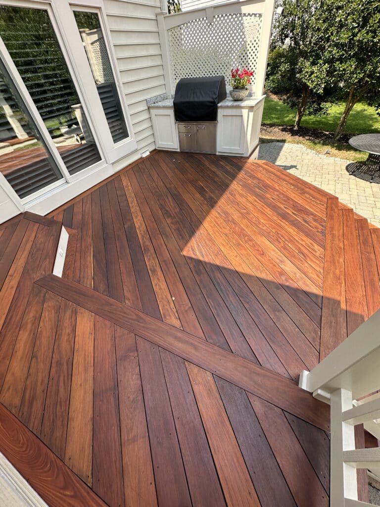 deck restoration in Leesburg VA by Saxon Powerwash and Restorations — Ipe hardwood deck completed project