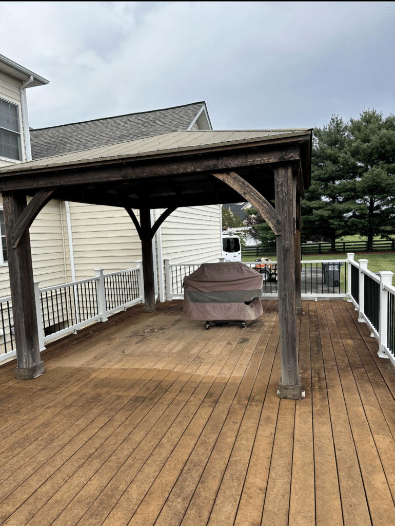 Dirty deck before power washing in Leesburg VA
