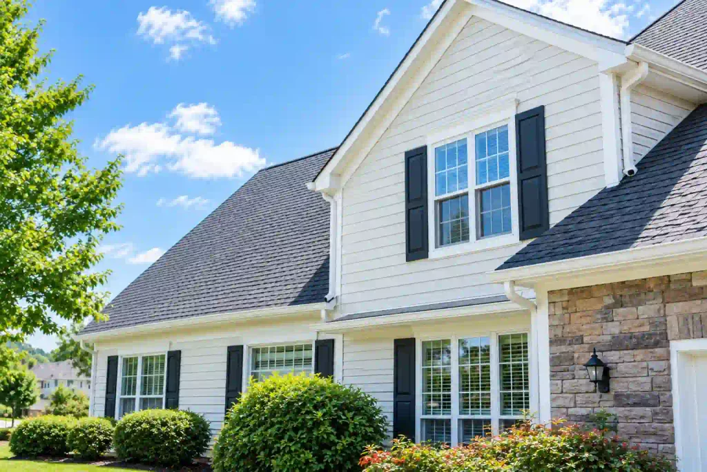 Clean roof and siding after professional Soft Washing in Leesburg Virginia